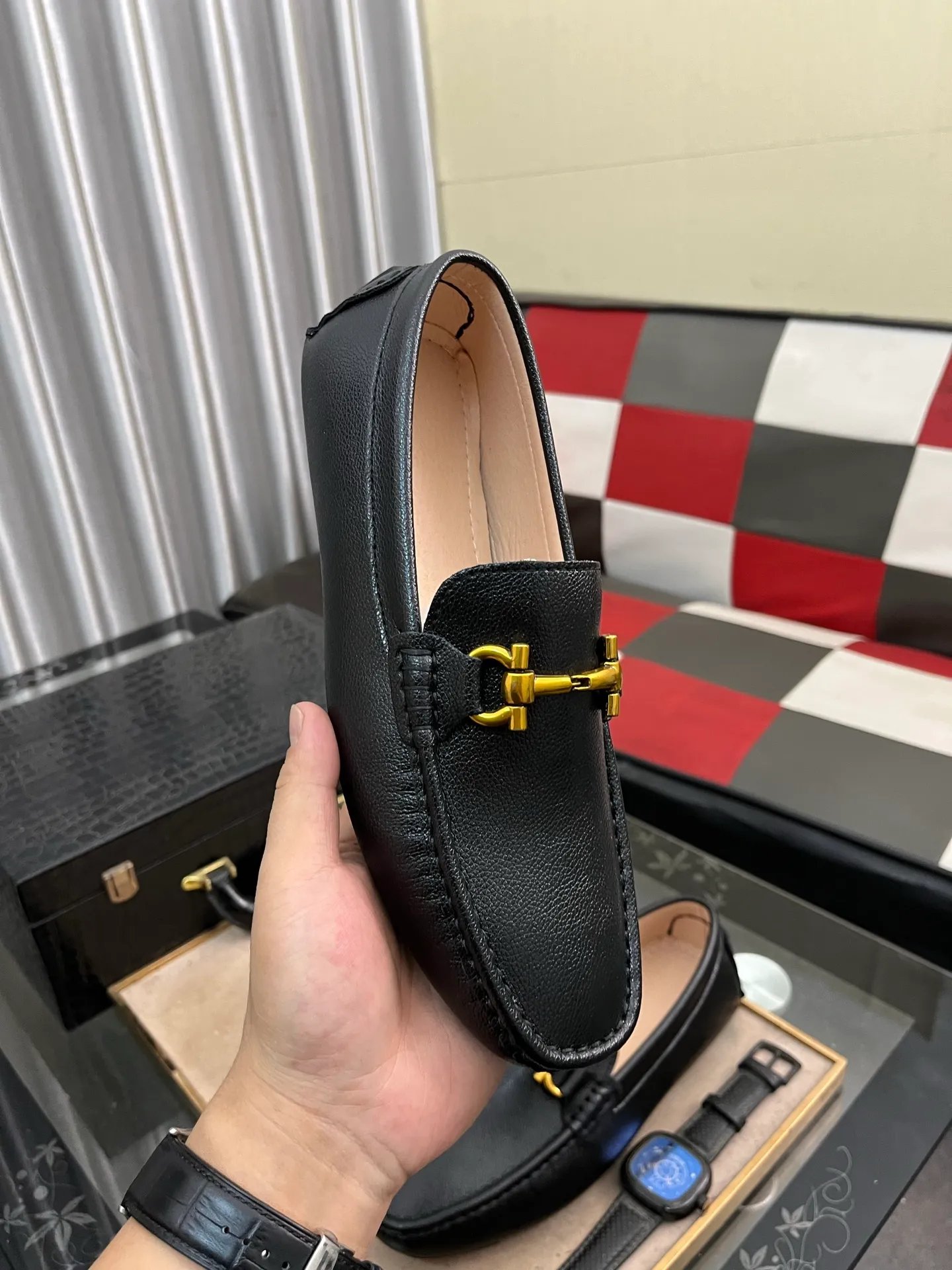 Men's shoes 💰400⌚️⌚️【HERMES】Hermès classic fashionable casual beanie shoes, fine workmanship ☘Made of imported Italian cowhide, luxurious pig and sheep lining🌶🌶cowhide feet, rubber wear-resistant outsole🎋Stable, delicate and delicate🍇Very special, versatile style, worth owning🍉Size: 38-44